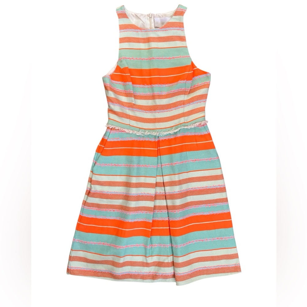 NWT Nomad Anthropologie Morgan Carper Bright Striped Pleated Sleeveless Dress